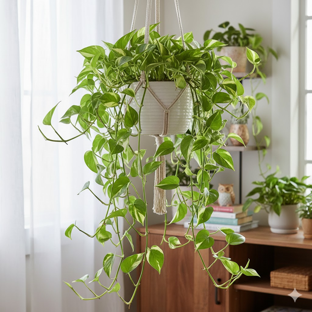 Peaceful Pothos trailing plant